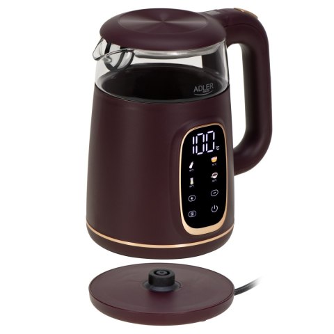 Adler Kettle with LED Display | AD 1305 | Electric | 2200 W | 1.7 L | Plastic | 360° rotational base | Burgundy Adler Kettle with LED Display | AD 1305 | Electric | 2200 W | 1.7 L | Plastic | 360° rotational base | Burgundy