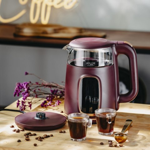 Adler Kettle with LED Display | AD 1305 | Electric | 2200 W | 1.7 L | Plastic | 360° rotational base | Burgundy Adler Kettle with LED Display | AD 1305 | Electric | 2200 W | 1.7 L | Plastic | 360° rotational base | Burgundy