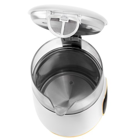 Adler Kettle with LED Display | AD 1305 | Electric | 2200 W | 1.7 L | Plastic | 360° rotational base | White/Gold Adler Kettle with LED Display | AD 1305 | Electric | 2200 W | 1.7 L | Plastic | 360° rotational base | White/Gold