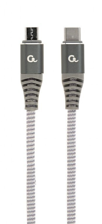 Cablexpert CC-USB2B-CMMBM-1.5M Kabel do ładowania i transmisji danych USB Type-C do micro-USB w bawełnianym oplocie, 1,5 m | Cab