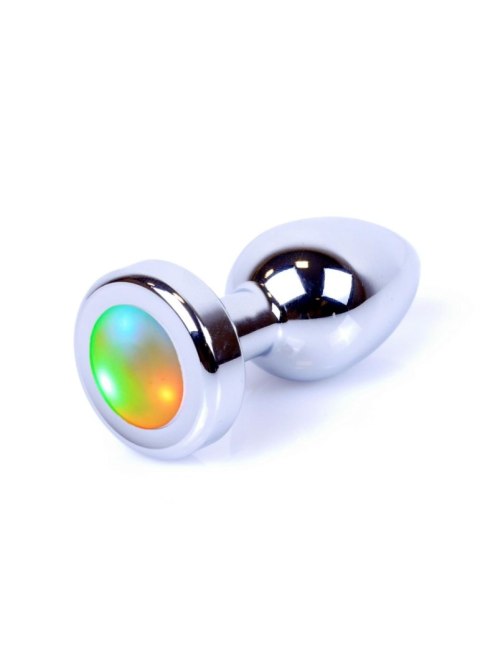 Korek analn stalowy błyszczący disco led sex 7cm