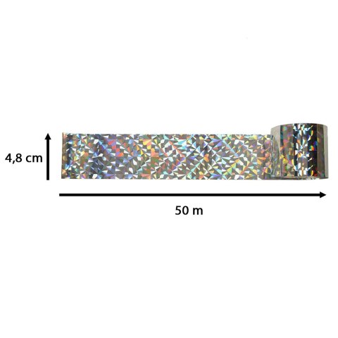 Odstraszacz ptaków taśma odblaskowa odstraszająca ptaki 4,8cm x 50m 1 sztuka Odstraszacz ptaków taśma odblaskowa odstraszająca ptaki 4,8cm x 50m 1 sztuka