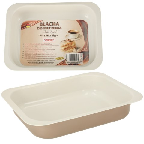 Blacha do pieczenia tortownica forma do ciast wypieków tłoczona 29cm x 22cm x 6cm brązowa Blacha do pieczenia tortownica forma do ciast wypieków tłoczona 29cm x 22cm x 6cm brązowa